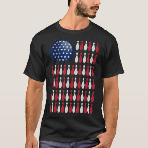 Amerikaanse vlag Bowling Bowler cadeaus voor Bowli T-shirt
