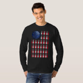 Amerikaanse vlag Bowling Bowler voor Bowling Team T-shirt (Voorkant volledig)