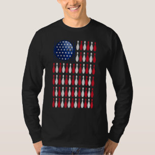 Amerikaanse vlag Bowling Bowler voor Bowling Team T-shirt