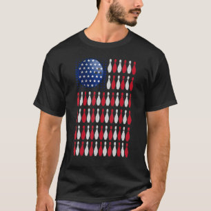 Amerikaanse vlag Bowling Bowler voor Bowling Team T-shirt