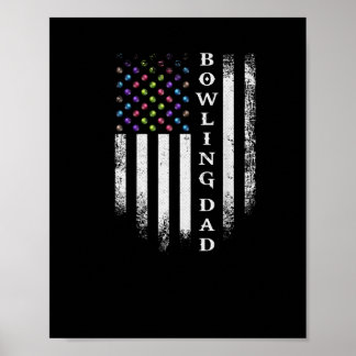  Amerikaanse vlag Bowling Dad Bowler Poster