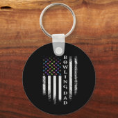  Amerikaanse vlag Bowling Dad Bowler Sleutelhanger (Voorkant)