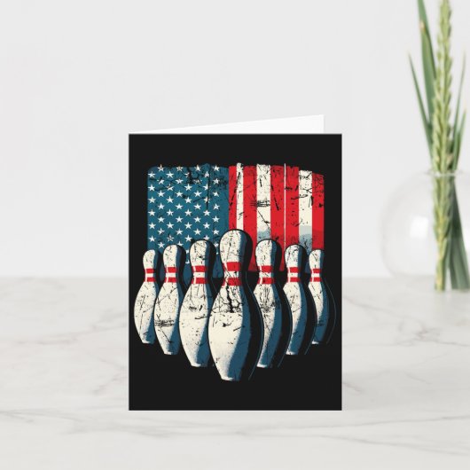 Amerikaanse vlag Bowling Kaart (Voorkant)