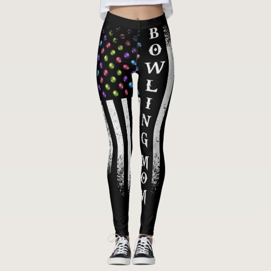  Amerikaanse vlag Bowling Mam Bowler Leggings (Voorkant)