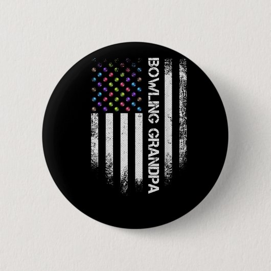 Amerikaanse vlag Bowling opa Bowler Ronde Button 5,7 Cm (Voorkant)