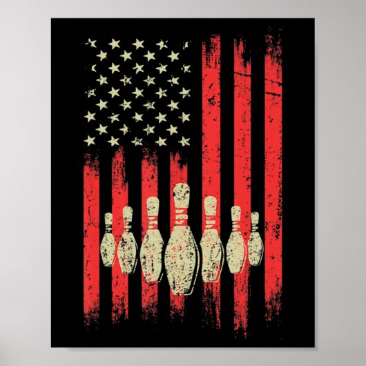  Amerikaanse vlag Bowling Pins patriotic Bowl Poster (Voorkant)