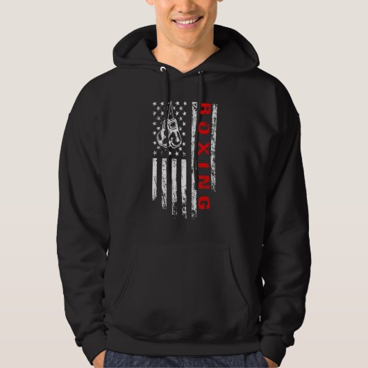 Amerikaanse vlag Boxer Distress  Boxer US Hoodie (Voorkant)