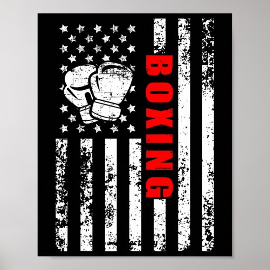 Amerikaanse vlag boxing patriottic boxing poster (Voorkant)