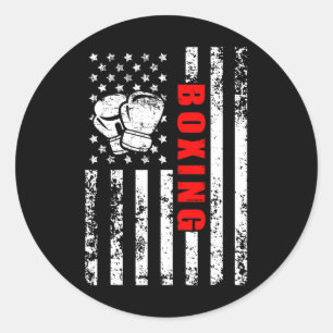 Amerikaanse vlag boxing patriottic boxing ronde sticker