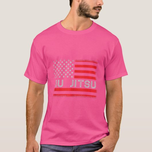 Amerikaanse vlag Braziliaanse Jiu Jitsu Belt T-shirt (Voorkant)