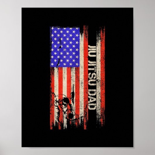  Amerikaanse vlag Braziliaanse Jiu Jitsu Dad Poster (Voorkant)