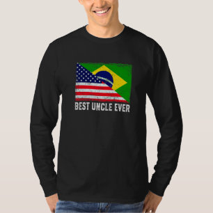Amerikaanse vlag & Braziliaanse vlag Beste oom ooi T-shirt