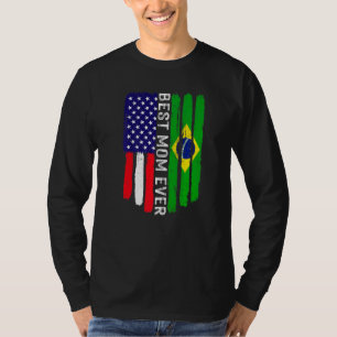 Amerikaanse vlag & Brazilië vlag beste moeder ooit T-shirt