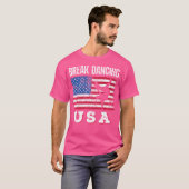 Amerikaanse vlag Break Dancing USA Breaking Boy Hi T-shirt (Voorkant volledig)
