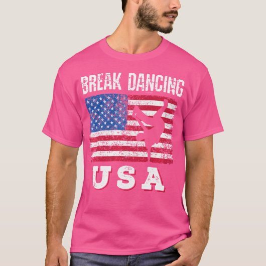 Amerikaanse vlag Break Dancing USA Breaking Boy Hi T-shirt (Voorkant)