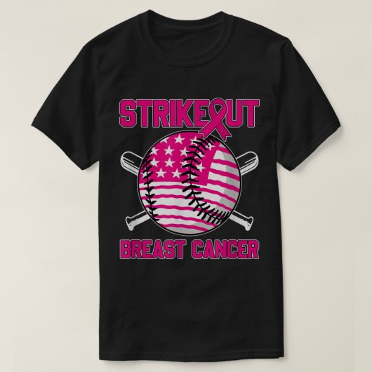 Amerikaanse vlag Breast borstkanker Baseball T-shirt (Design voorkant)