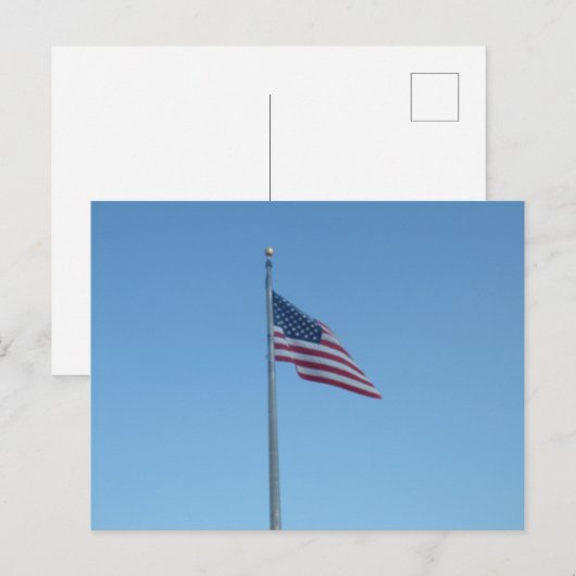 Amerikaanse vlag briefkaart (Voorkant / Achterkant)