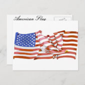 Amerikaanse vlag briefkaart (Voorkant / Achterkant)