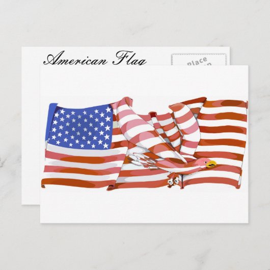 Amerikaanse vlag briefkaart (Voorkant / Achterkant)