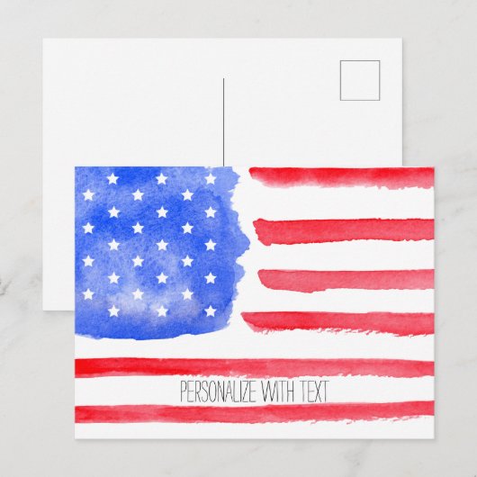 Amerikaanse vlag briefkaart (Voorkant / Achterkant)