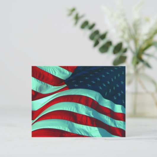 Amerikaanse vlag briefkaart (Staand voorkant)