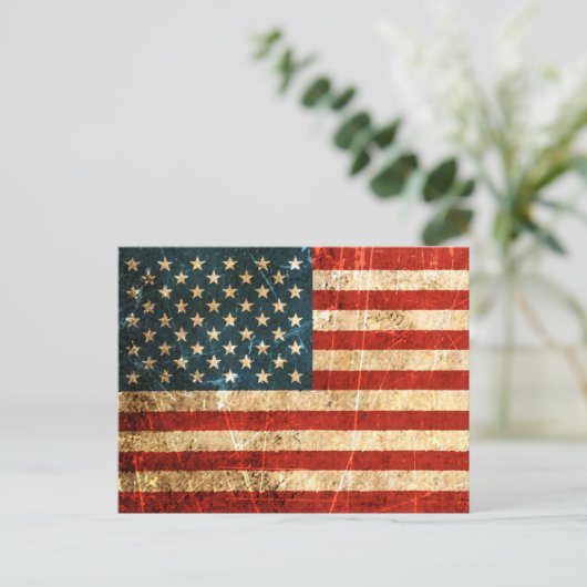 -Amerikaanse vlag Briefkaart (Staand voorkant)