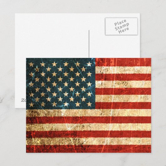 -Amerikaanse vlag Briefkaart (Voorkant / Achterkant)