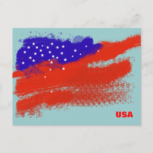 amerikaanse vlag briefkaart (Voorkant)