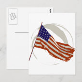 Amerikaanse vlag briefkaart (Voorkant / Achterkant)
