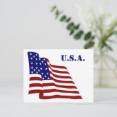 Amerikaanse vlag briefkaart (Staand voorkant)