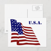 Amerikaanse vlag briefkaart (Voorkant / Achterkant)