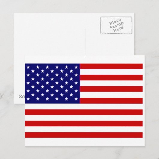 Amerikaanse vlag briefkaart (Voorkant / Achterkant)