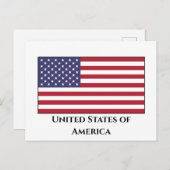 Amerikaanse vlag briefkaart (Voorkant / Achterkant)