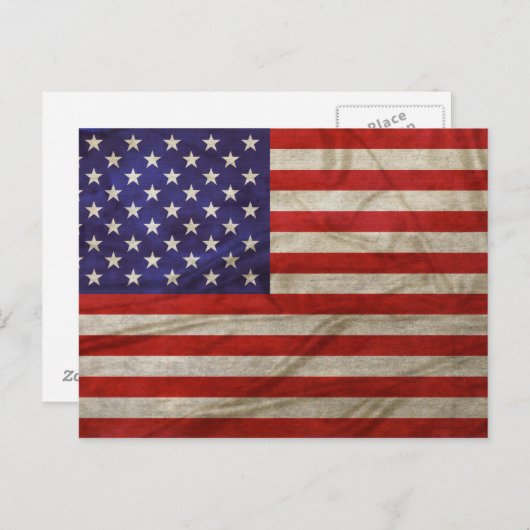 Amerikaanse vlag briefkaart (Voorkant / Achterkant)