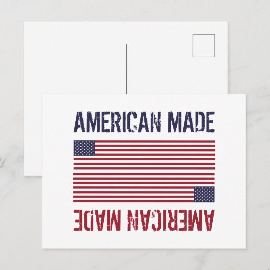 Amerikaanse vlag briefkaart (Voorkant / Achterkant)