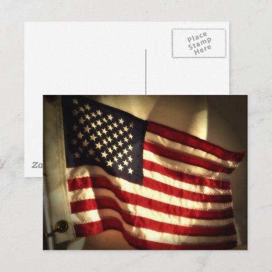 Amerikaanse vlag briefkaart (Voorkant / Achterkant)