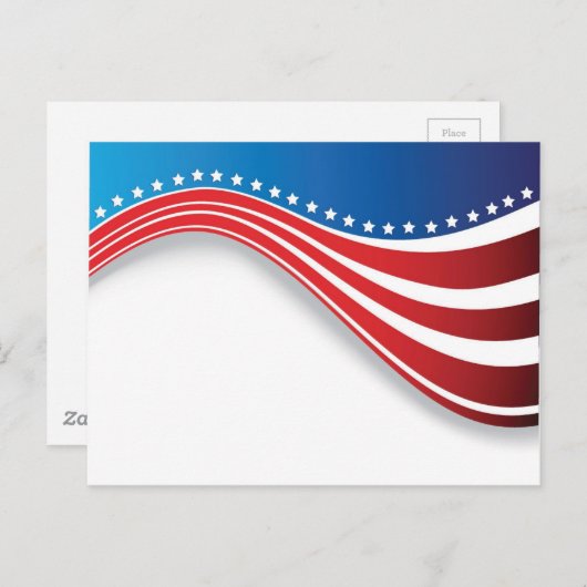 Amerikaanse vlag briefkaart (Voorkant / Achterkant)