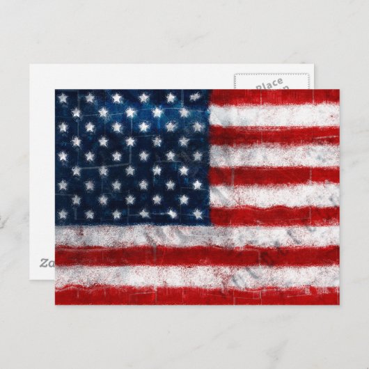 Amerikaanse vlag Briefkaart (Voorkant / Achterkant)