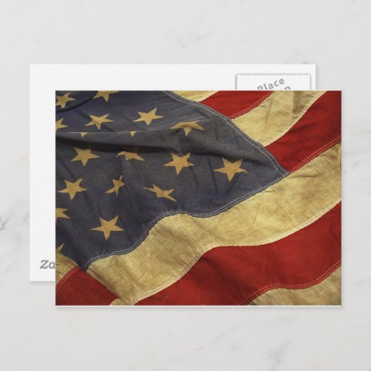 Amerikaanse vlag briefkaart (Voorkant / Achterkant)