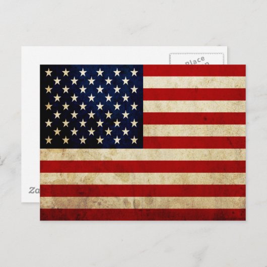 Amerikaanse vlag briefkaart (Voorkant / Achterkant)