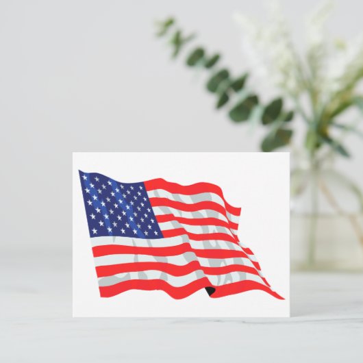 Amerikaanse vlag briefkaart (Staand voorkant)