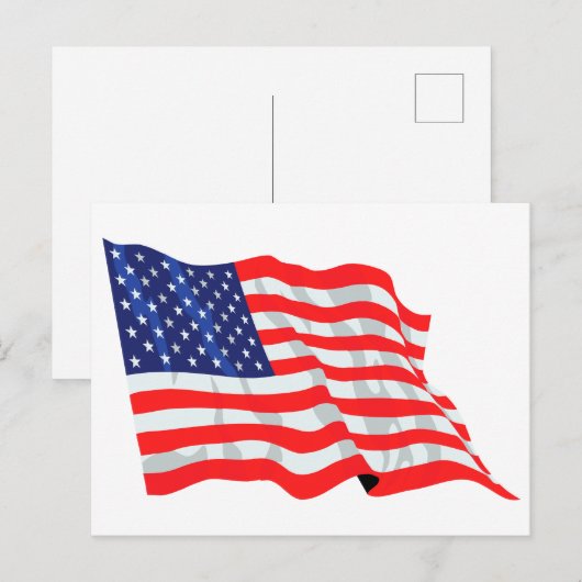 Amerikaanse vlag briefkaart (Voorkant / Achterkant)