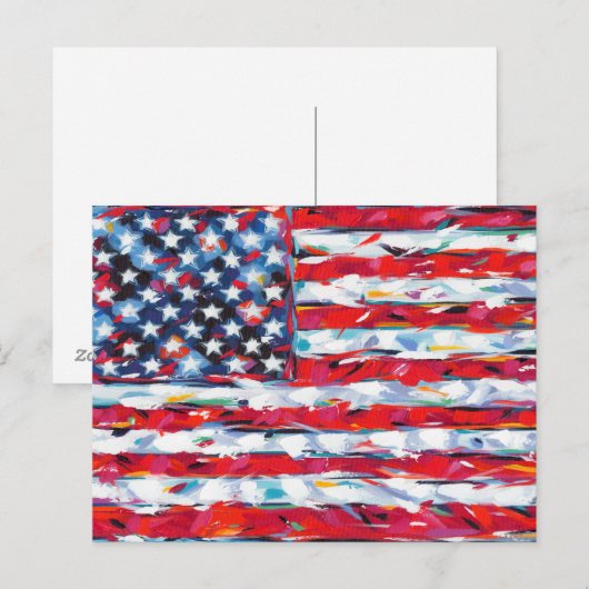 Amerikaanse vlag briefkaart (Voorkant / Achterkant)