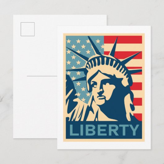 Amerikaanse vlag  briefkaart (Voorkant / Achterkant)