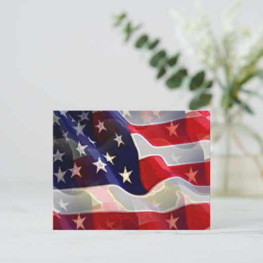 Amerikaanse vlag briefkaart (Staand voorkant)