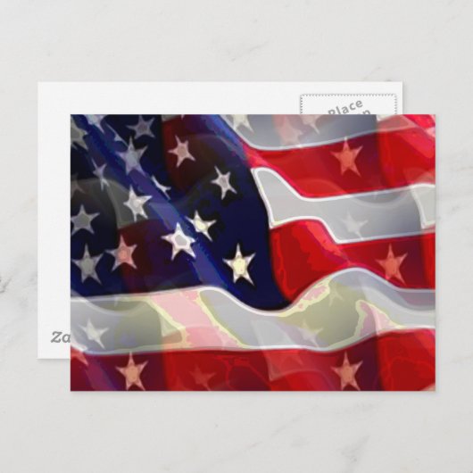 Amerikaanse vlag briefkaart (Voorkant / Achterkant)