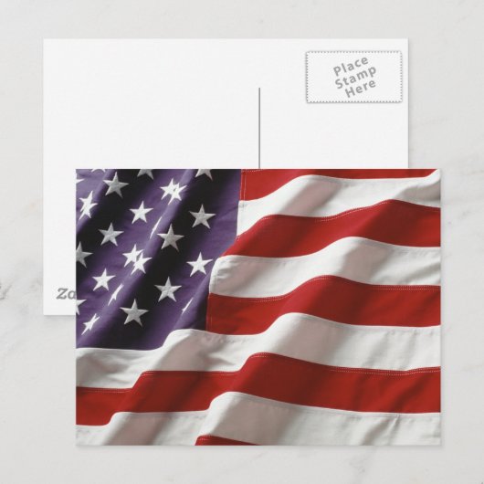 Amerikaanse vlag briefkaart (Voorkant / Achterkant)