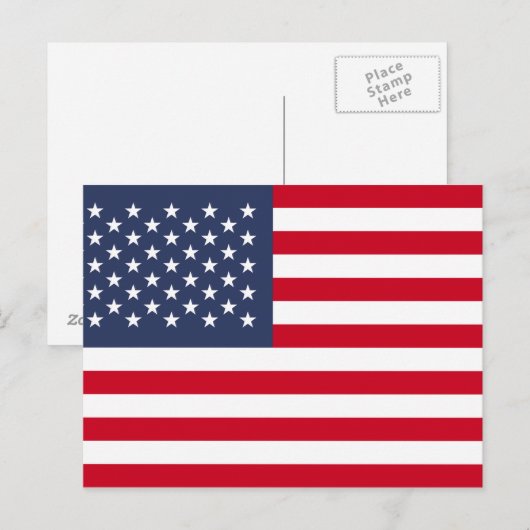 Amerikaanse vlag briefkaart (Voorkant / Achterkant)