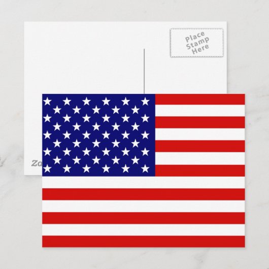 Amerikaanse vlag briefkaart (Voorkant / Achterkant)