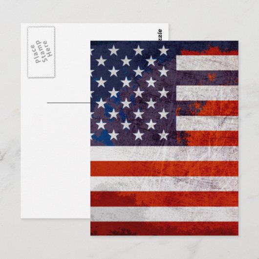 Amerikaanse vlag briefkaart (Voorkant / Achterkant)